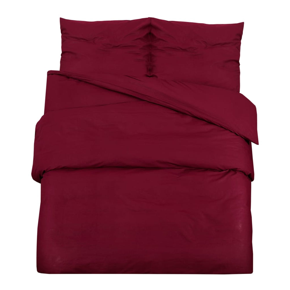 Parure de lit vidaXL rouge bordeaux 240x220 cm en microfibre légère