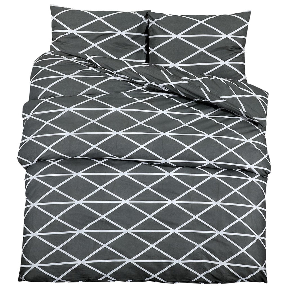 Bettwäsche-Set Grau 240x220 cm Baumwolle