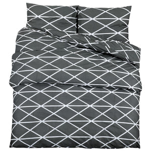 Bettwäsche-Set Grau 240x220 cm Baumwolle