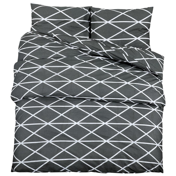 Bettwäsche-Set Grau 240x220 cm Baumwolle
