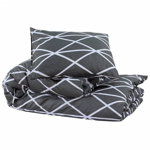 Bettwäsche-Set Grau 240x220 cm Baumwolle