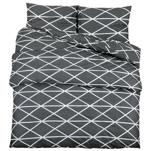 vidaXL Duvet Cover Set Grey 140x200 cm Cotton