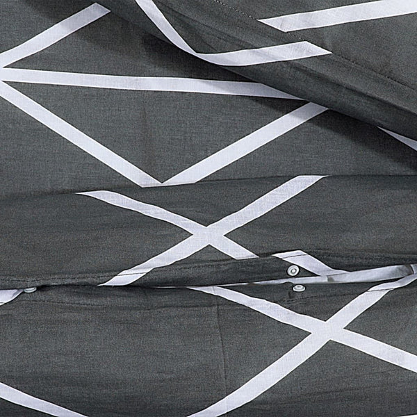 vidaXL Duvet Cover Set Grey 140x200 cm Cotton