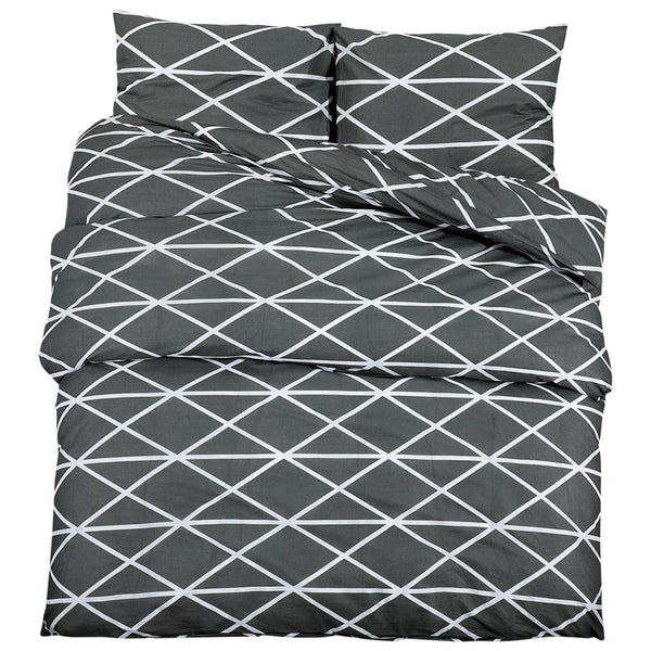 vidaXL Bedding Set Grey 135x200 cm Cotton