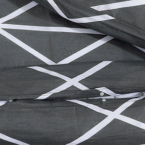 vidaXL Bedding Set Grey 135x200 cm Cotton