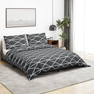 vidaXL Bedding Set Grey 135x200 cm Cotton