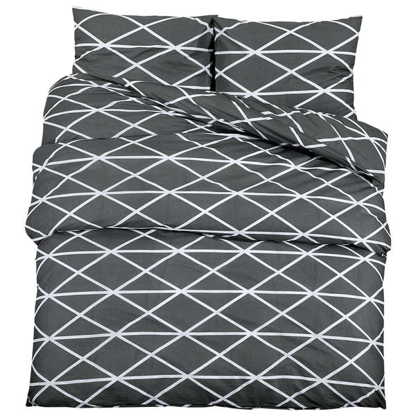 Bettwäsche-Set Grau 200x220 cm Baumwolle
