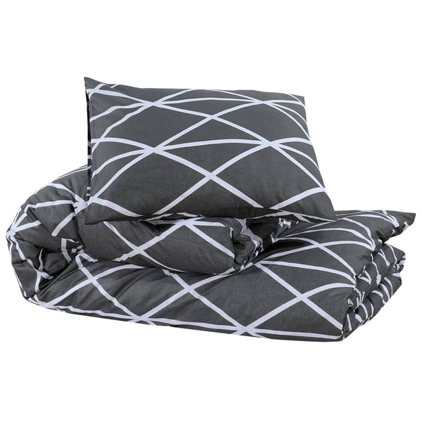 Bettwäsche-Set Grau 200x220 cm Baumwolle