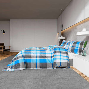 Bettwäsche-Set Blau und Grau 260x240 cm Baumwolle