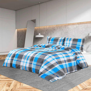 Bettwäsche-Set Blau und Grau 260x240 cm Baumwolle