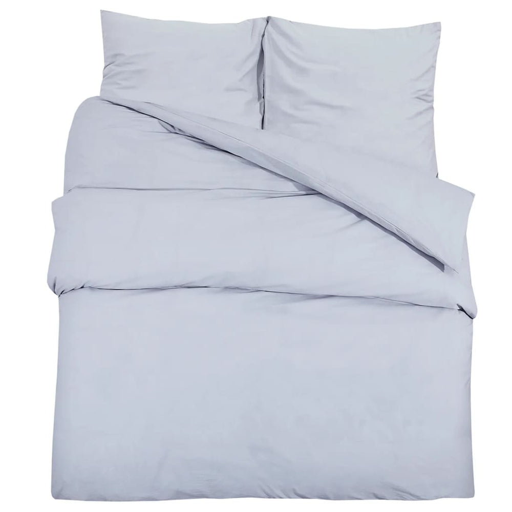 Bettwäsche-Set Grau 240x220 cm Baumwolle
