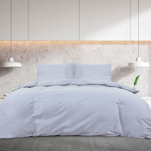 Bettwäsche-Set Grau 240x220 cm Baumwolle