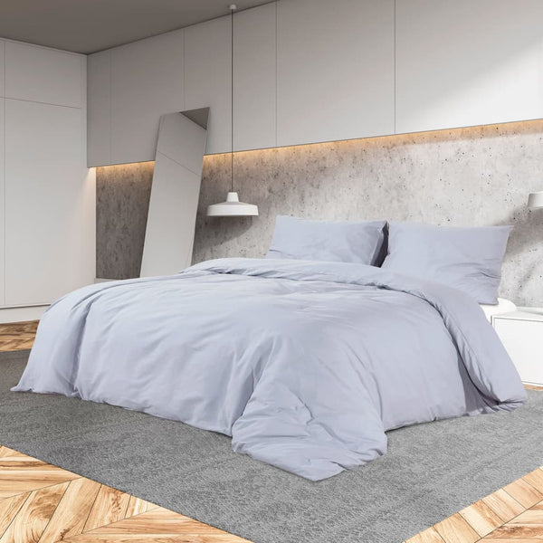 Bettwäsche-Set Grau 260x240 cm Baumwolle