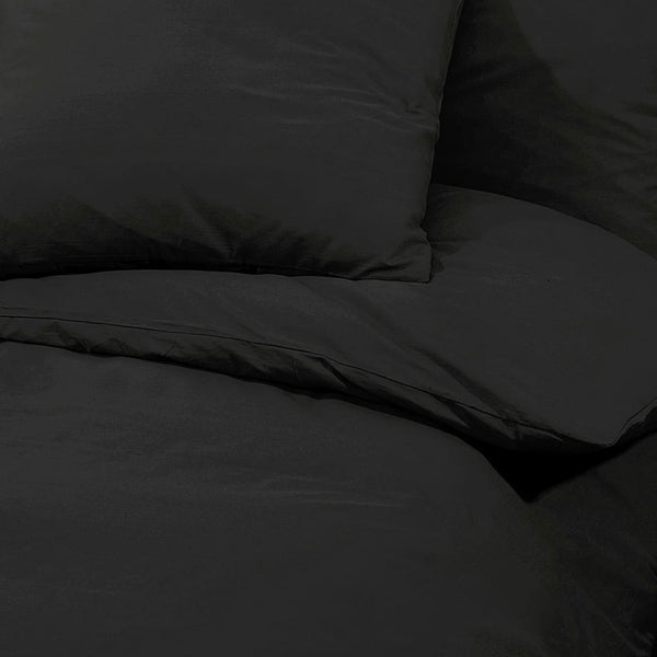 Bettwäsche-Set Schwarz 200x220 cm Baumwolle