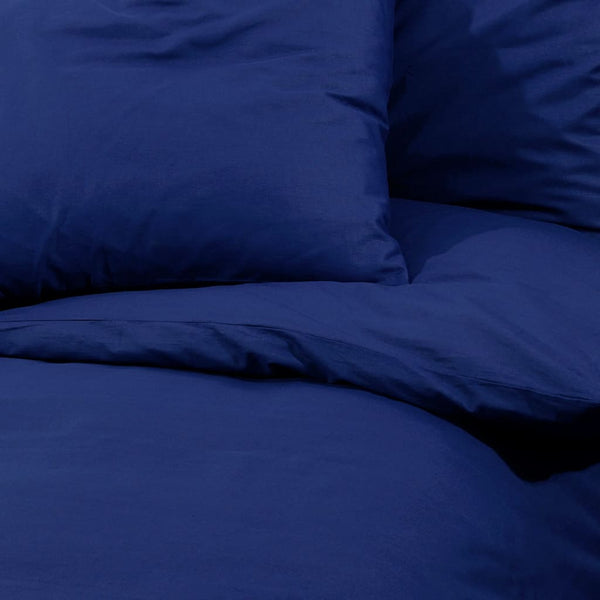 Bettwäsche-Set Marineblau 140x200 cm Baumwolle