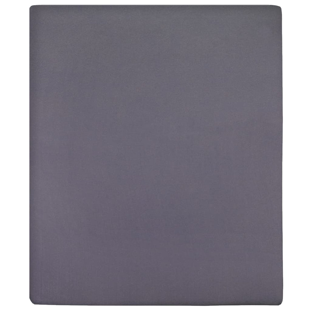 Spannbettlaken 2 Stk. Jersey Anthrazit 90x200 cm Baumwolle