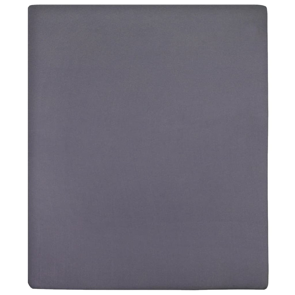 Spannbettlaken 2 Stk. Jersey Anthrazit 140x200 cm Baumwolle