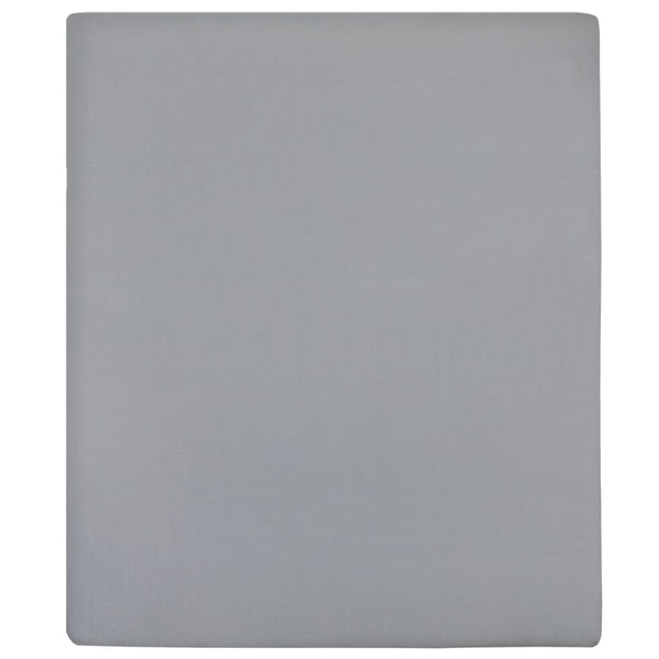 Spannbettlaken Jersey Grau 160x200 cm Baumwolle