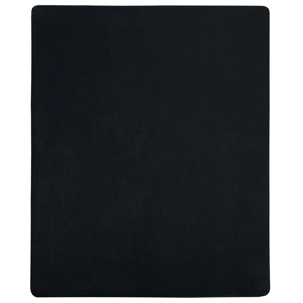 Spannbettlaken 2 Stk. Jersey Schwarz 140x200 cm Baumwolle