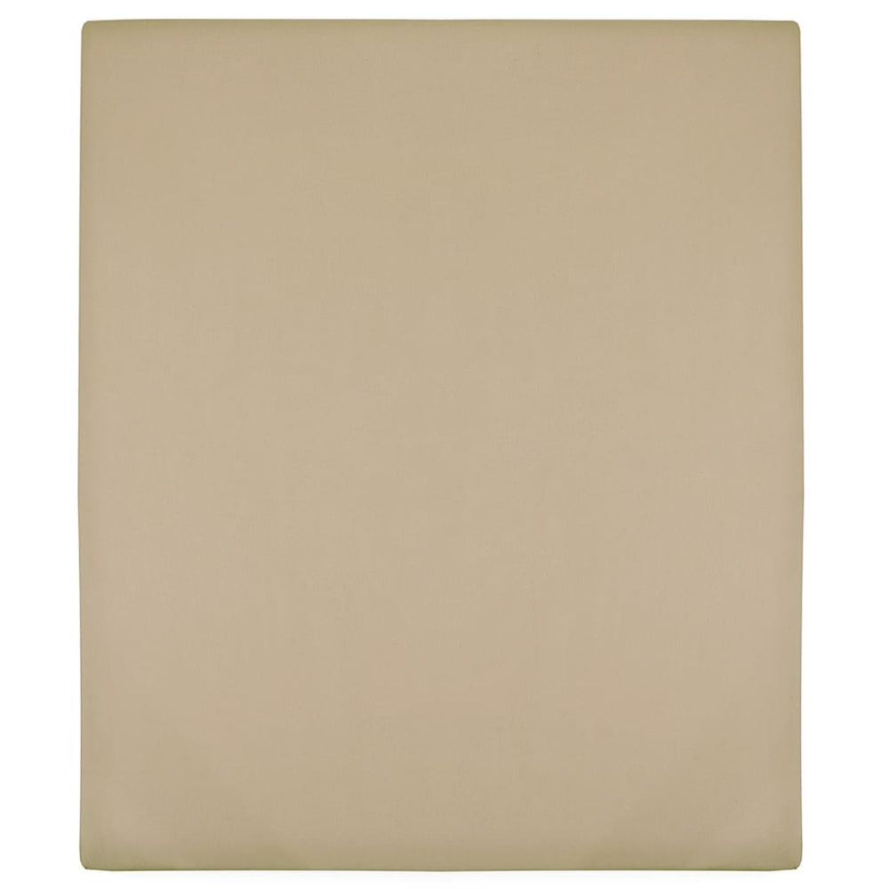 Spannbettlaken 2 Stk. Jersey Taupe 100x200 cm Baumwolle