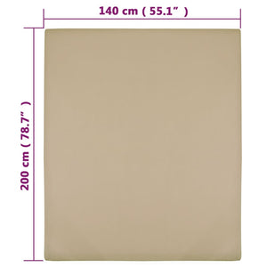 Spannbettlaken 2 Stk. Jersey Taupe 140x200 cm Baumwolle
