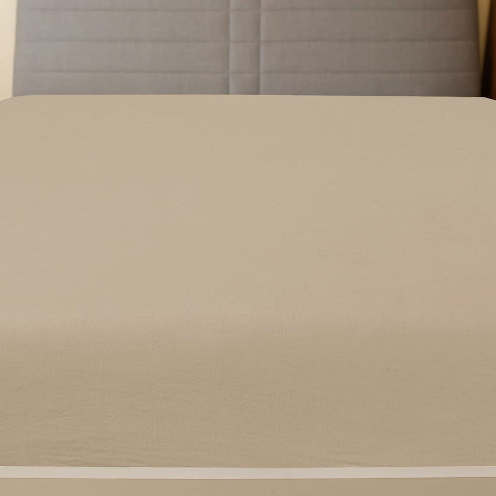 vidaXL Drap-housse 2 pcs Jersey Taupe 180x200 cm Coton