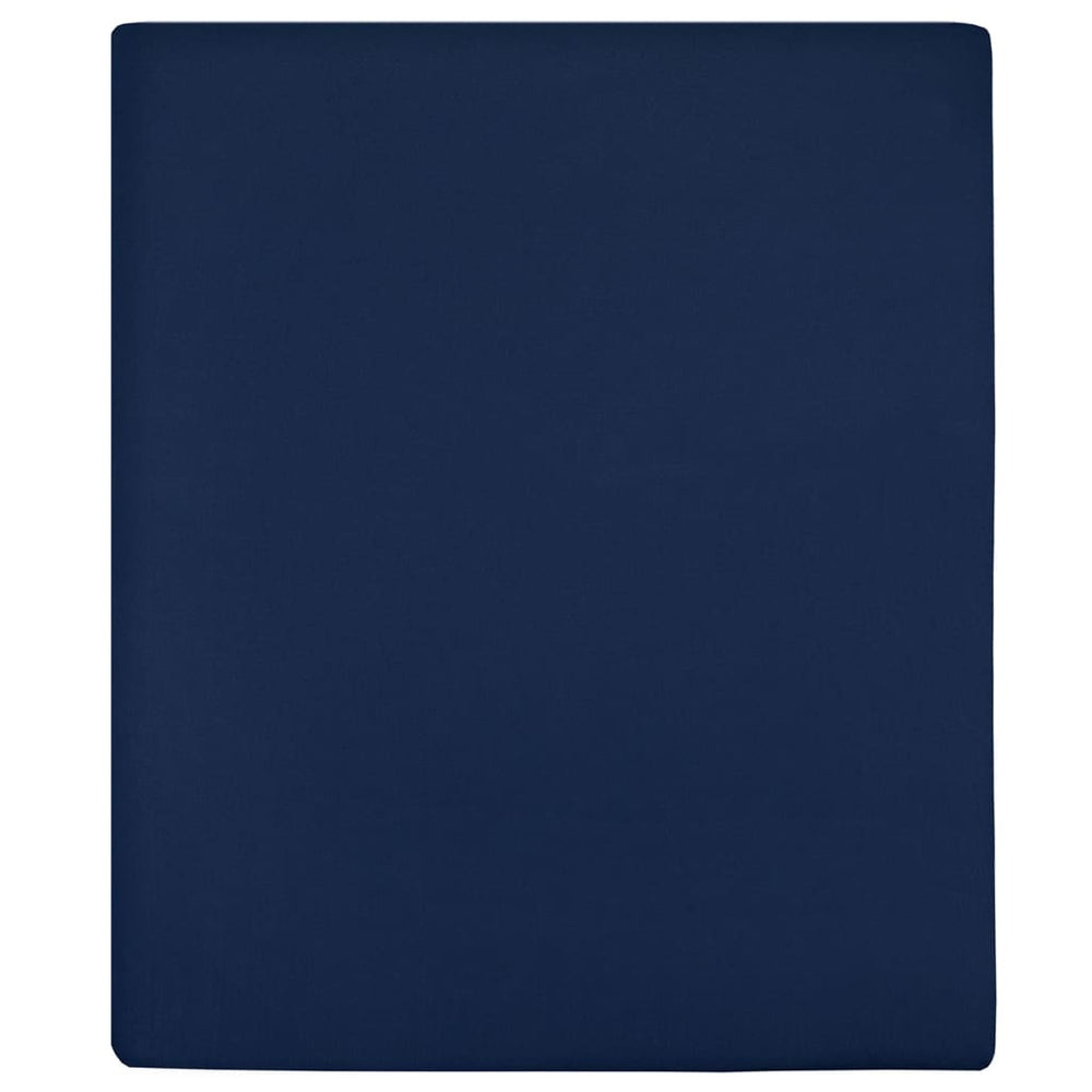 vidaXL Drap-housse 2 pcs Jersey Bleu marine 90x200 cm Coton