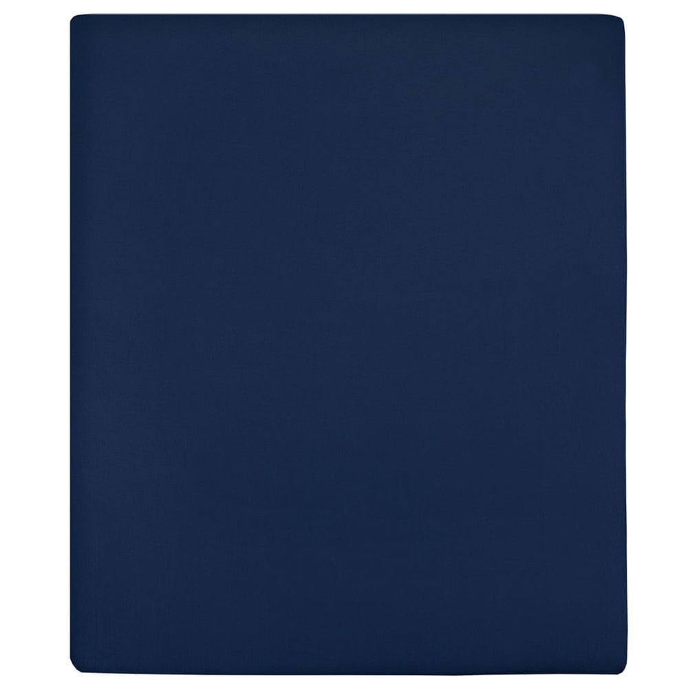 vidaXL Drap-housse Jersey Bleu marine 100x200 cm Coton