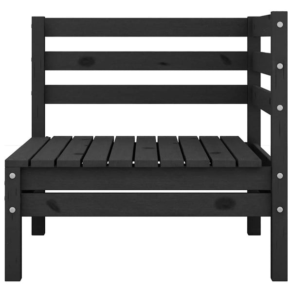 vidaXL Garden Corner Sofa Black Solid Pine Wood