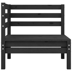 vidaXL Garden Corner Sofa Black Solid Pine Wood