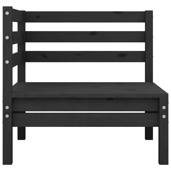 vidaXL Garden Corner Sofa Black Solid Pine Wood