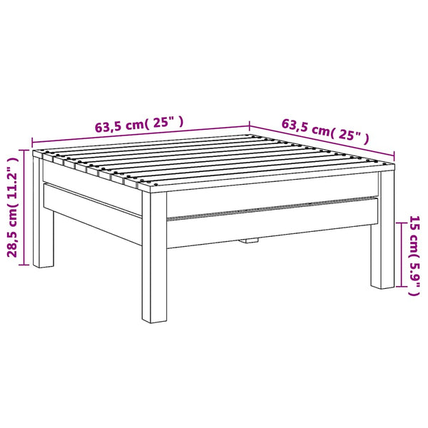 Grauer Gartenhocker Kiefer Massivholz