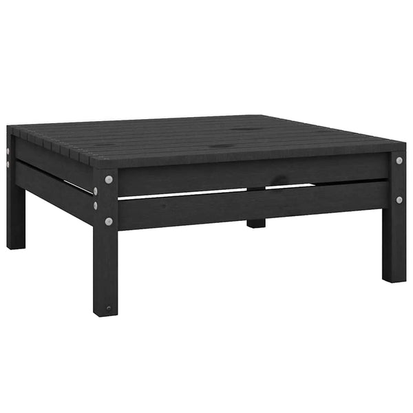 Schwarzer Gartenhocker Kiefer Massivholz