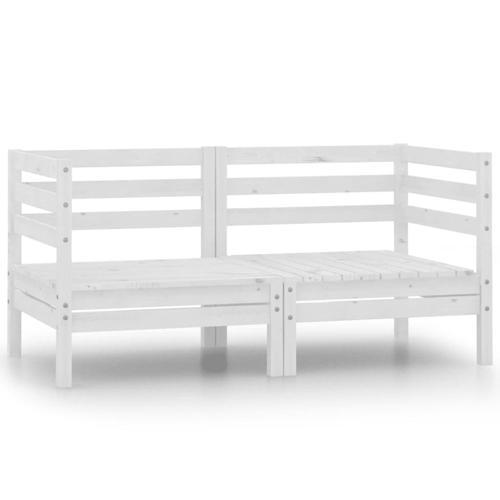 vidaXL Canapés d'angle de jardin 2 pcs Blanc Bois de pin massif