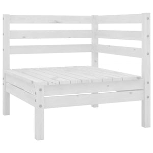Garten Ecksofa Set, Kiefer Massivholz, Weiß
