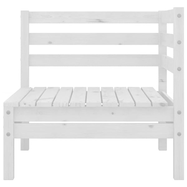 Garten Ecksofa Set, Kiefer Massivholz, Weiß