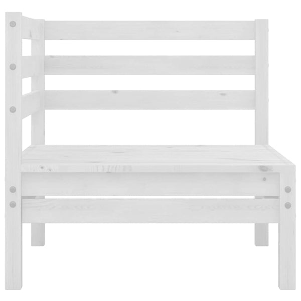 Garten Ecksofa Set, Kiefer Massivholz, Weiß