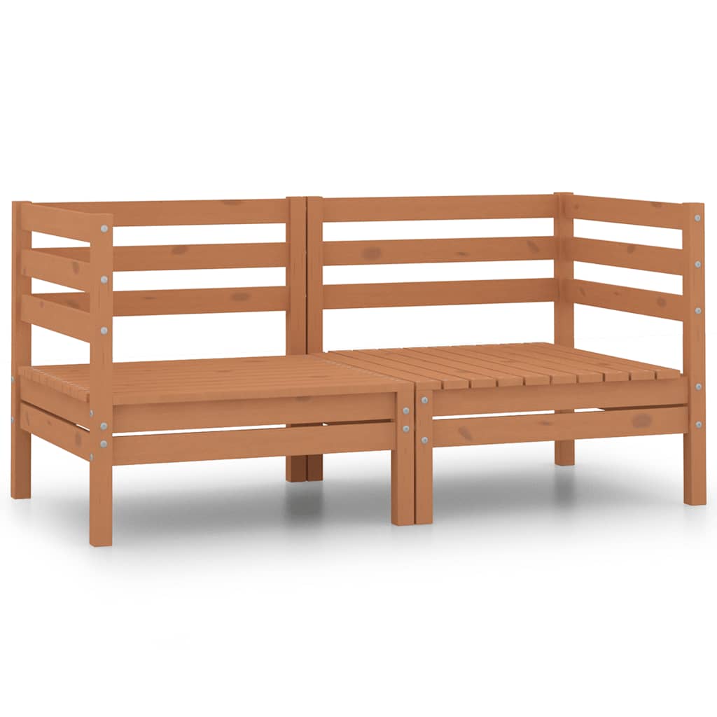 vidaXL Garden Corner Sofas 2 pcs Honey Brown Solid Pine Wood