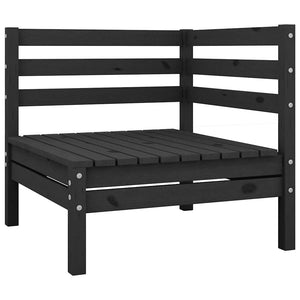 vidaXL Canapés d'angle de jardin 2 pcs Noir Bois de pin massif