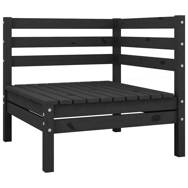 vidaXL Canapés d'angle de jardin 2 pcs Noir Bois de pin massif