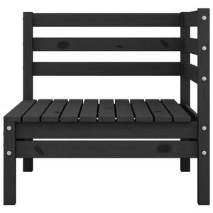 vidaXL Canapés d'angle de jardin 2 pcs Noir Bois de pin massif