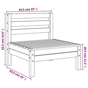 vidaXL Canapés centraux de jardin 4 pcs Bois de pin massif