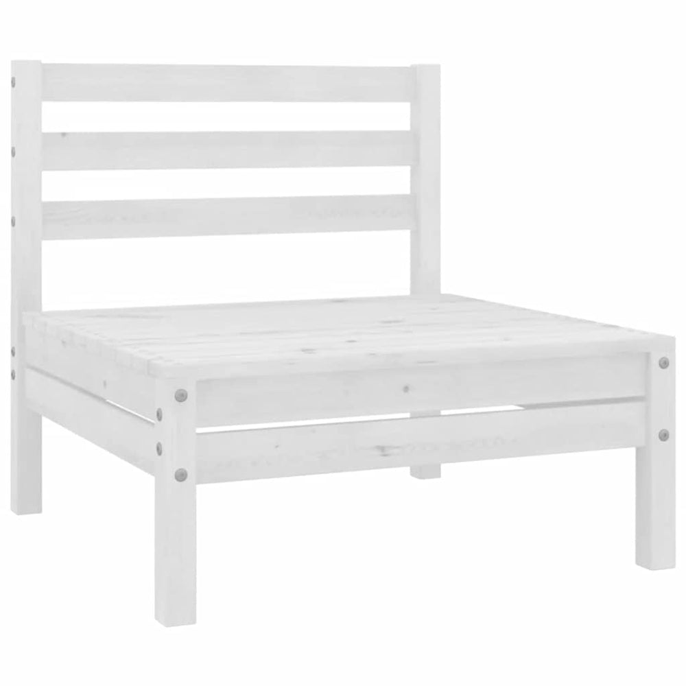 vidaXL Canapés centraux de jardin 4 pcs Blanc Bois de pin massif