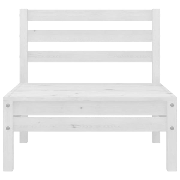 vidaXL Canapés centraux de jardin 4 pcs Blanc Bois de pin massif