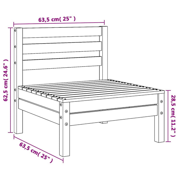 vidaXL Canapés centraux de jardin 4 pcs Blanc Bois de pin massif