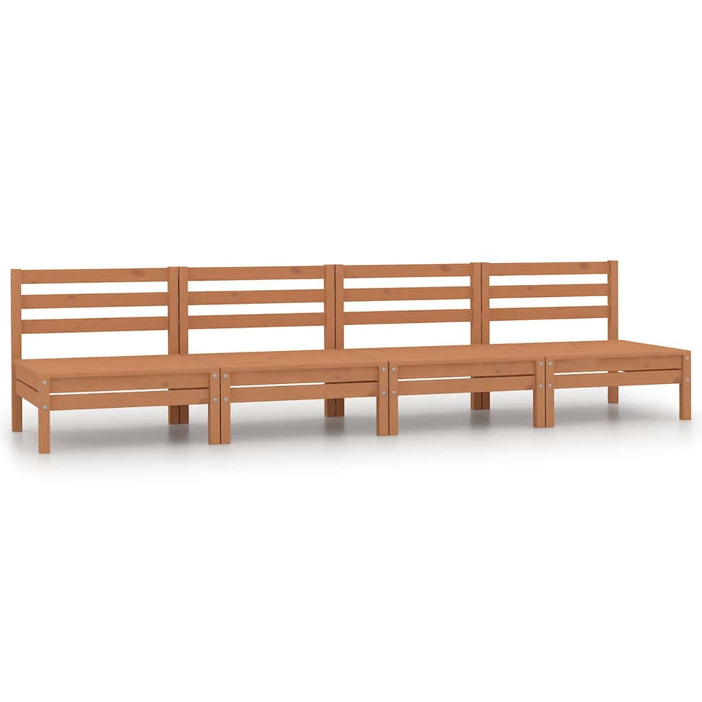 vidaXL Canapés centraux de jardin 4 pcs Bois de pin massif marron miel