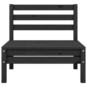 vidaXL Canapés centraux de jardin 4 pcs Noir Bois de pin massif