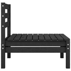 vidaXL Canapés centraux de jardin 4 pcs Noir Bois de pin massif