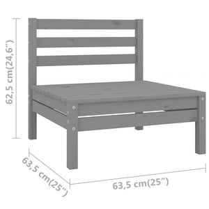 3-tlg. Garten Lounge Set Kiefer Grau