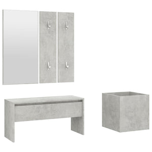Garderoben-Set Betongrau Holzwerkstoff